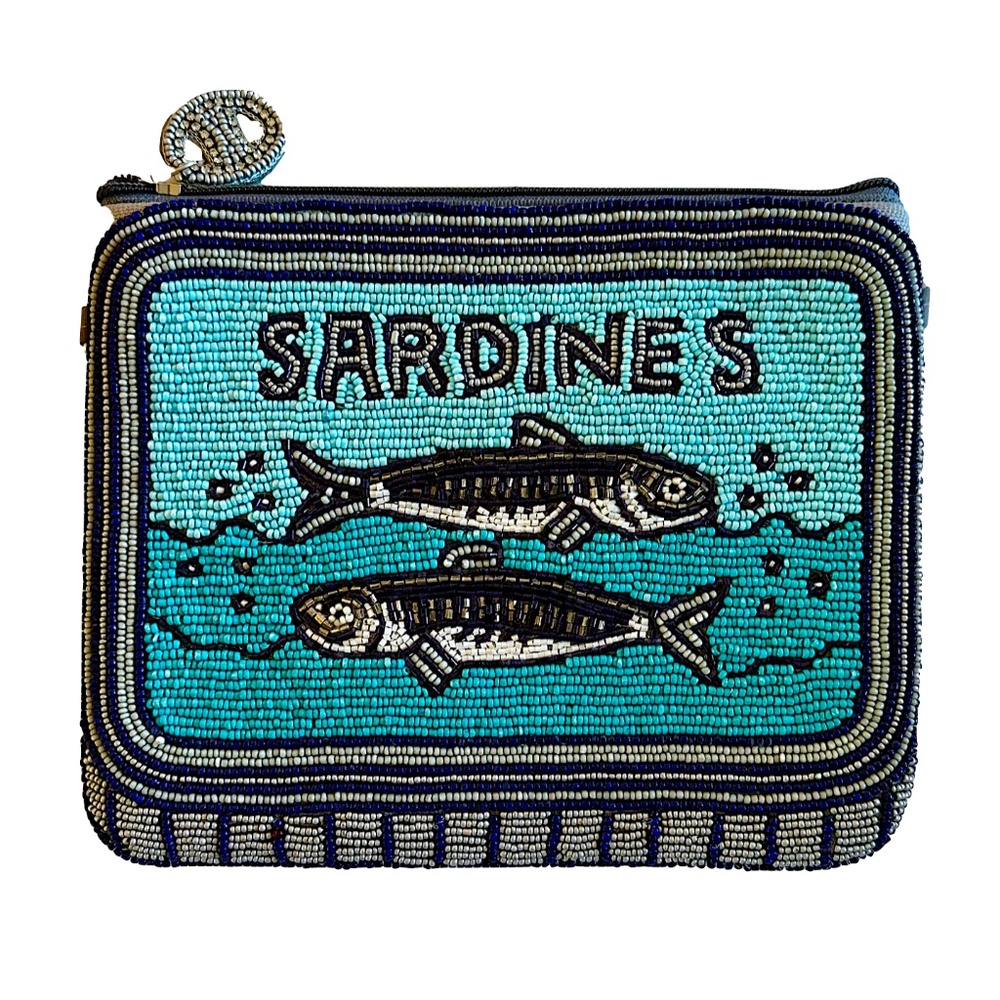 Lily Posh Sardines in Tin Can Crossbody Mini Clutch Bag, Sardine Fish Sea Life - Picture 2 of 4